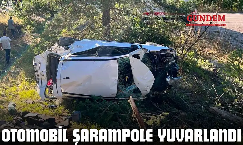 Otomobil Şarampole Yuvarlandı