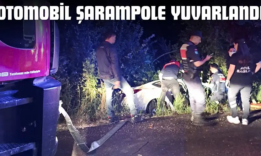 Otomobil Şarampole Yuvarlandı