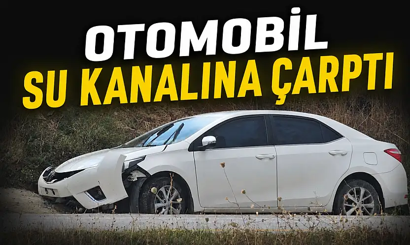 Otomobil Su Kanalına Çarptı