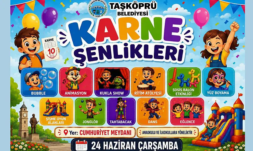 Taşköprü'de Karne Şenliği Heyecanı Başlıyor