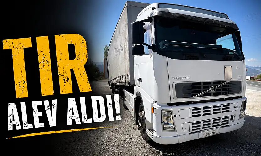 Tır Alev Aldı, İmdadına Mikser Yetişti!
