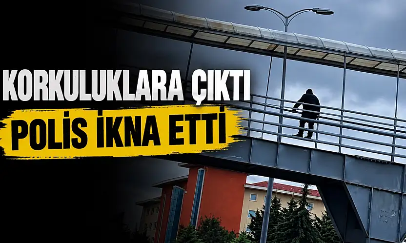 Üst Geçitin Korkuluklarına Çıktı