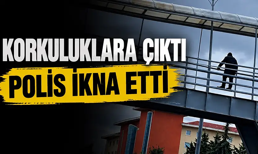 Üst Geçitin Korkuluklarına Çıktı