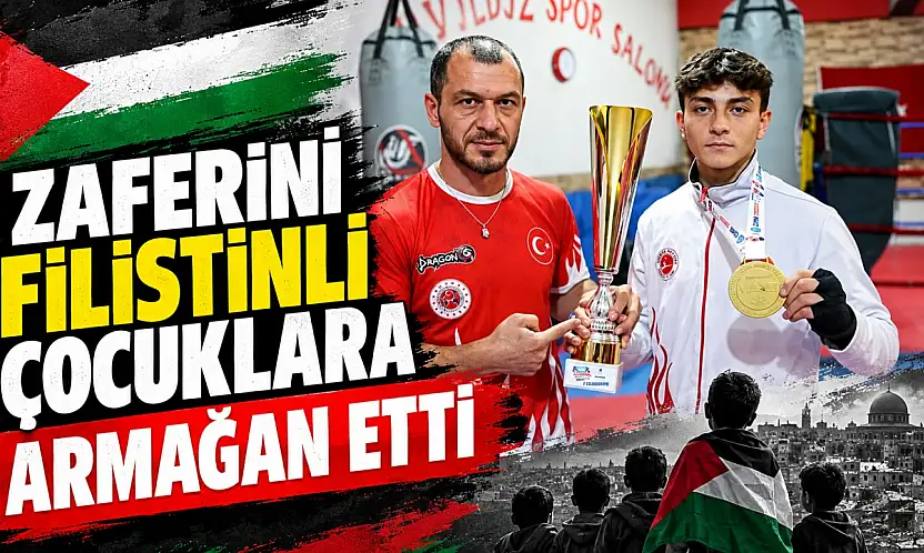 Zaferini Filistinli Çocuklara Armağan Etti