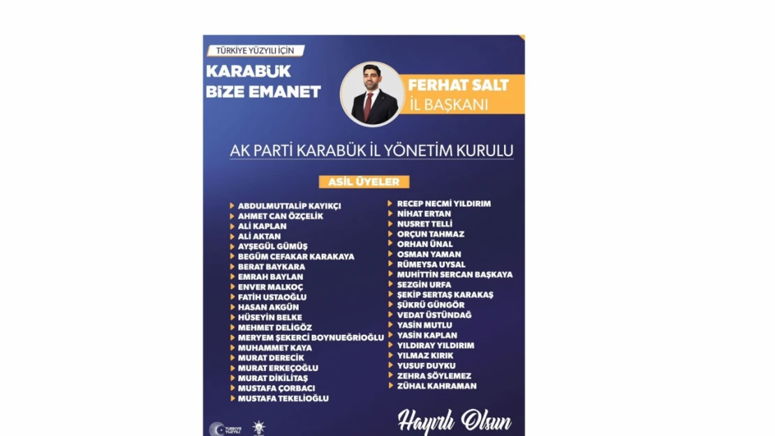 AK Parti'nin Karabük'te yeni il yönetim kurulu üyeleri belli oldu