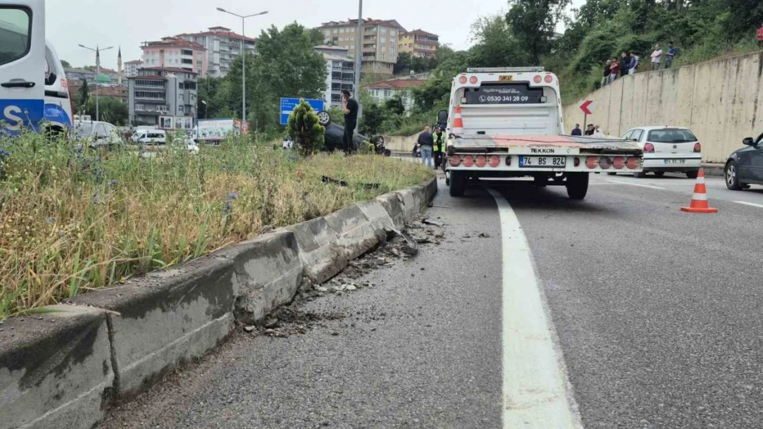 Bartın'da Otomobil Takla Attı: 1 Yaralı