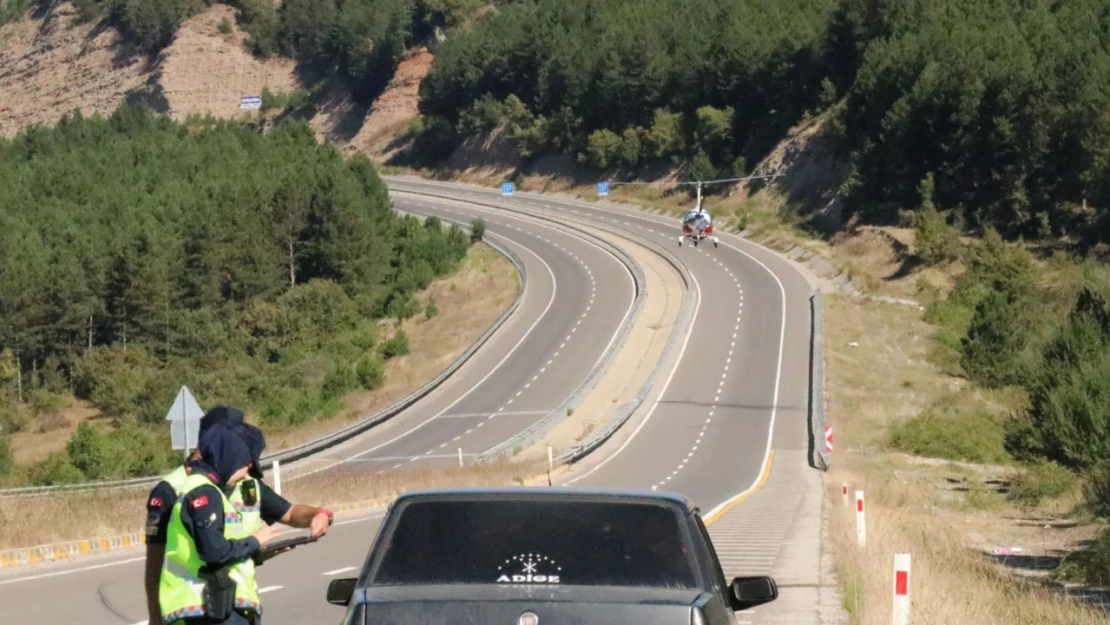 Bolu'da caykopterli denetimde 7 araç trafikten men edildi