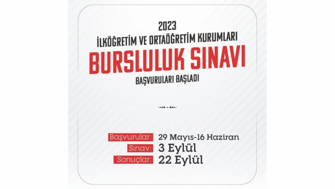 Bursluluk Sınavı başvuruları başladı