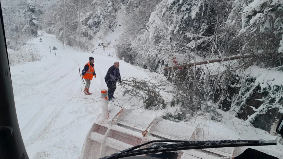 Cide'de Ekiplerin Karla Mücadelesi Sürüyor