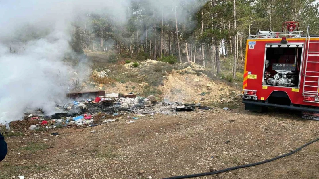 Çöp Yangını Ormana Sıçramadan Söndürüldü