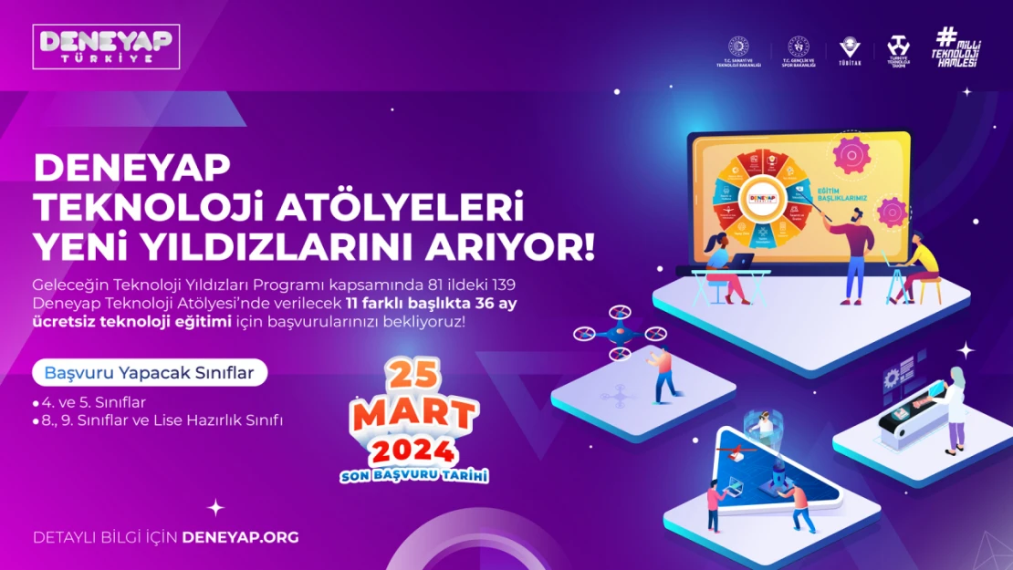 Deneyap'ta Başvuru Süreci Uzatıldı