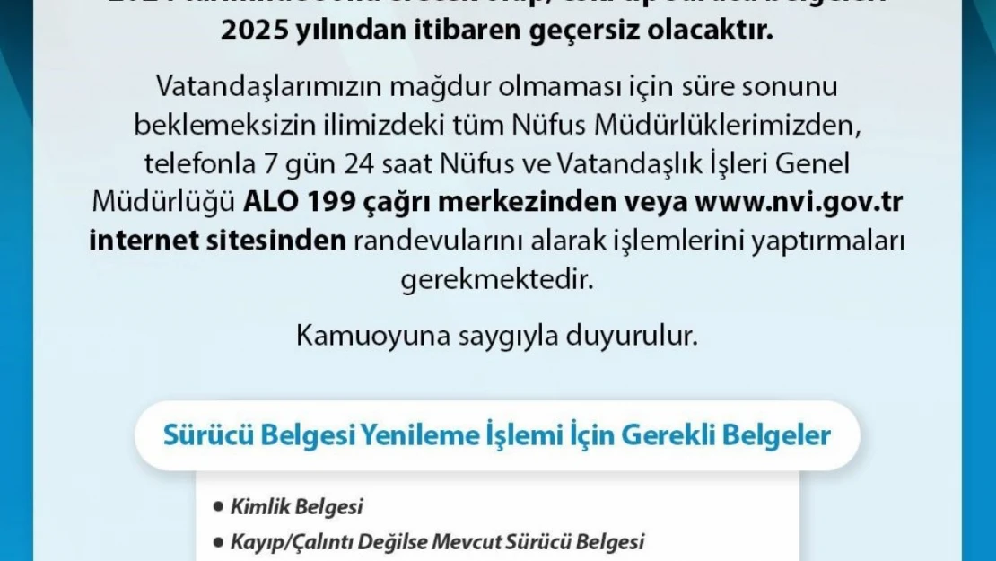 Eski Tip Sürücü Belgesi Uyarısı: Son tarih 31 Aralık