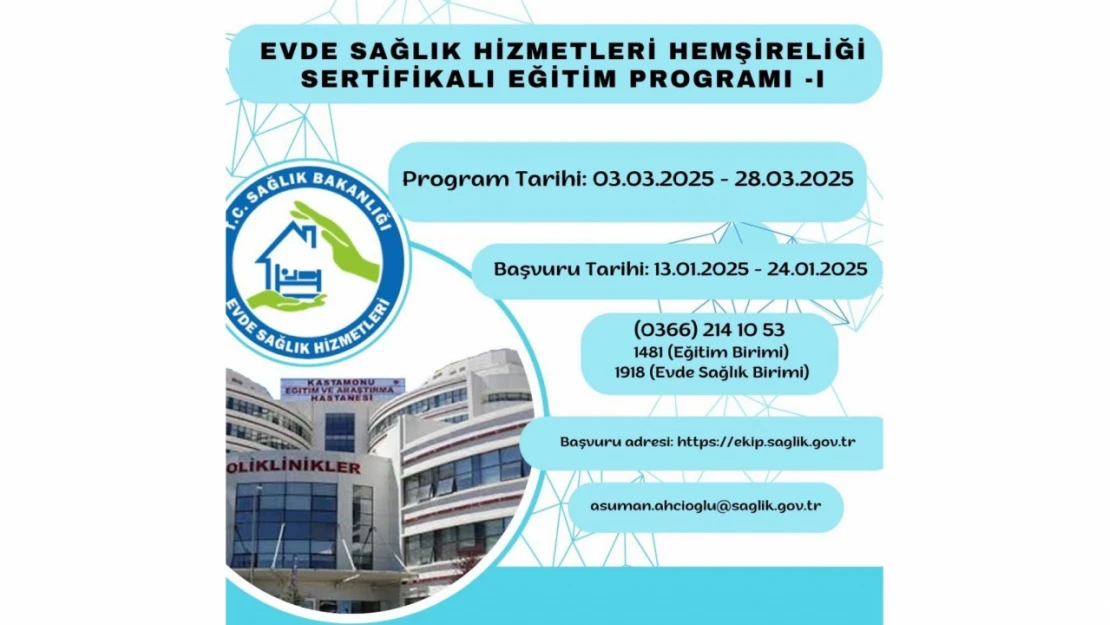 Evde Sağlık Hizmetleri Hemşireliği Eğitimi Verilecek