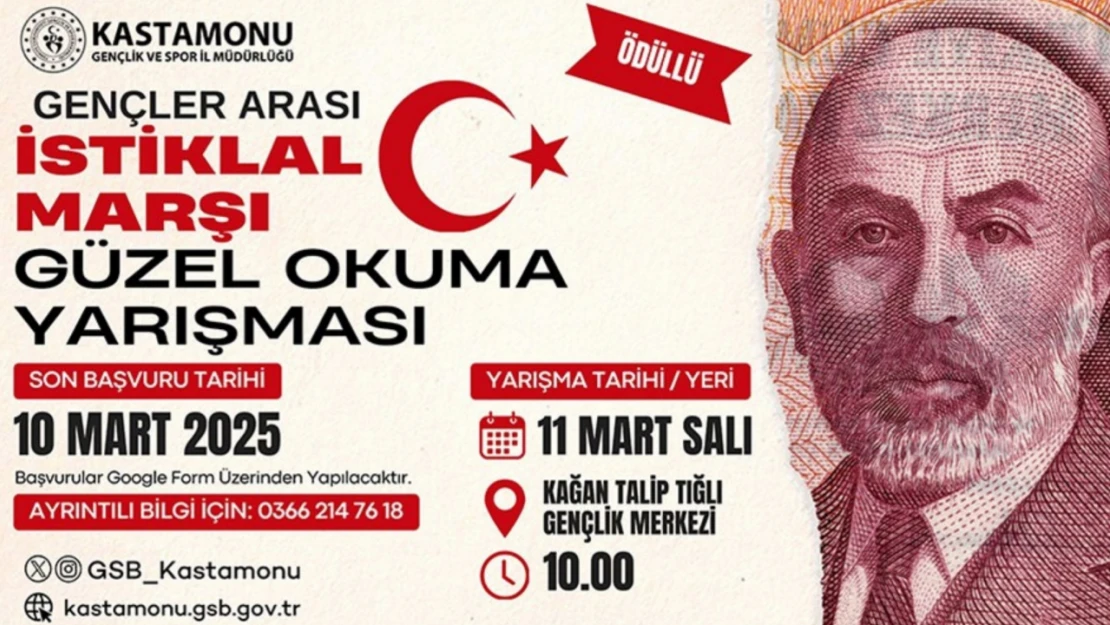 İstiklal Marşı Güzel Okuma Yarışması Başvuruları Başladı