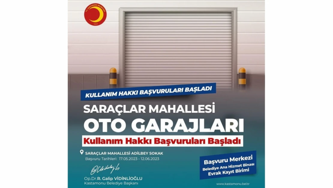 Kapalı otopark için başvurular başladı