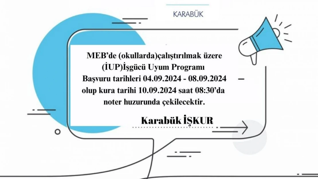 Karabük'te İşgücü Uyum Programı Başvuruları Başladı