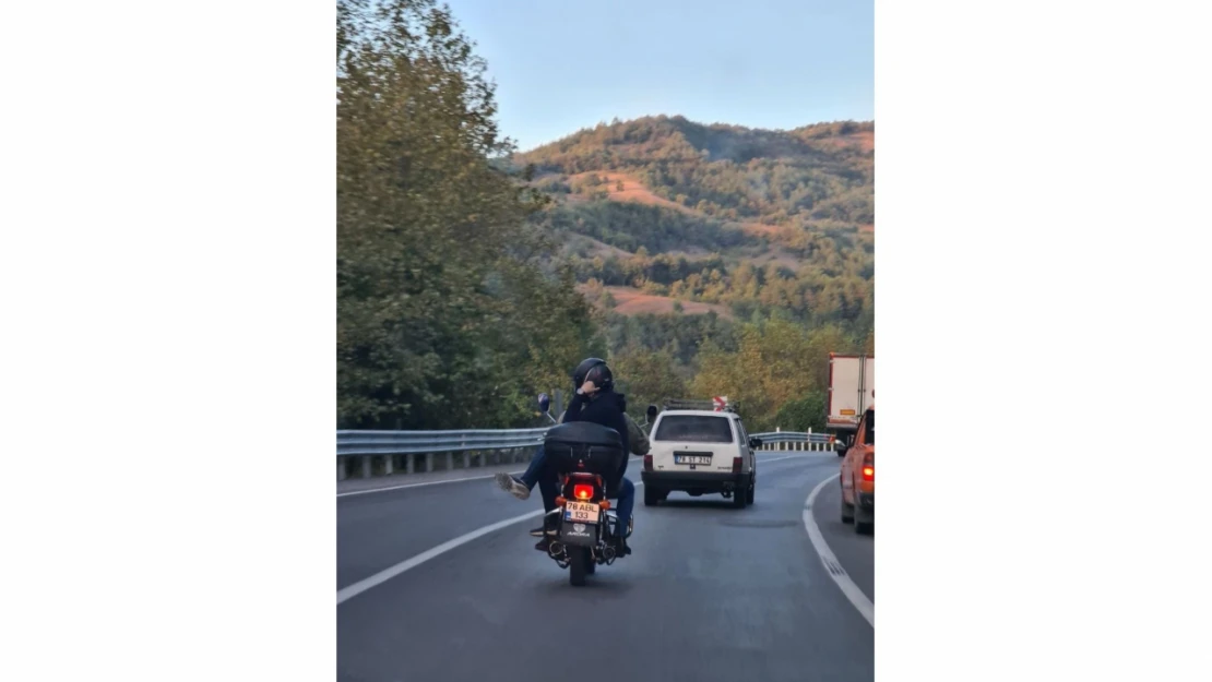 Karabük'te tehlikeli yolculuk