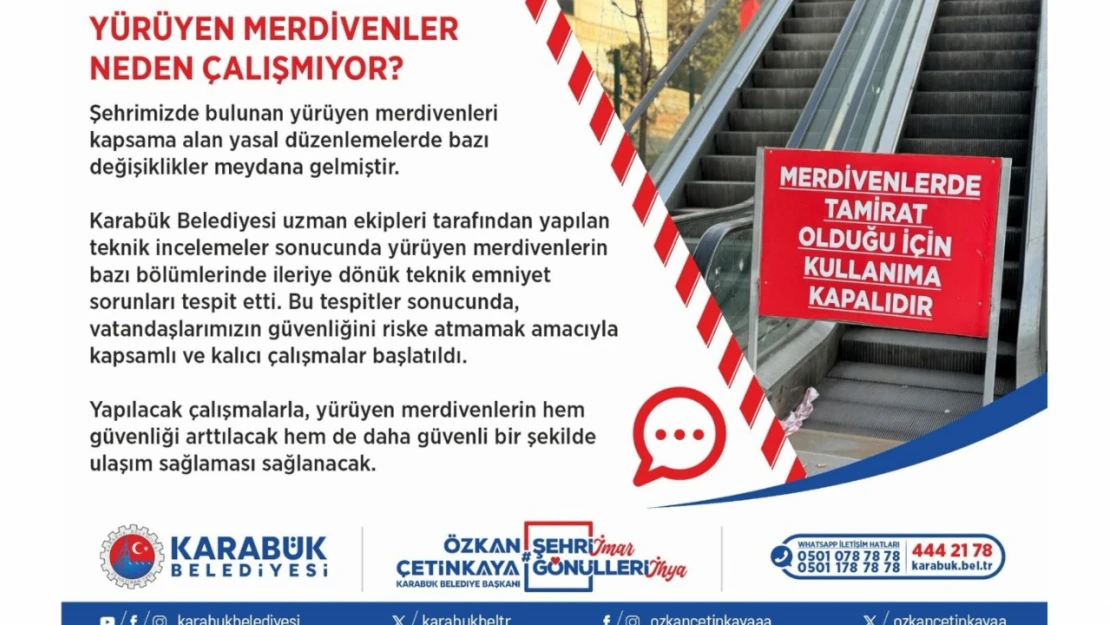 Karabük'te Yürüyen Merdivenlerin Çalışmama Sebebi Açıklandı