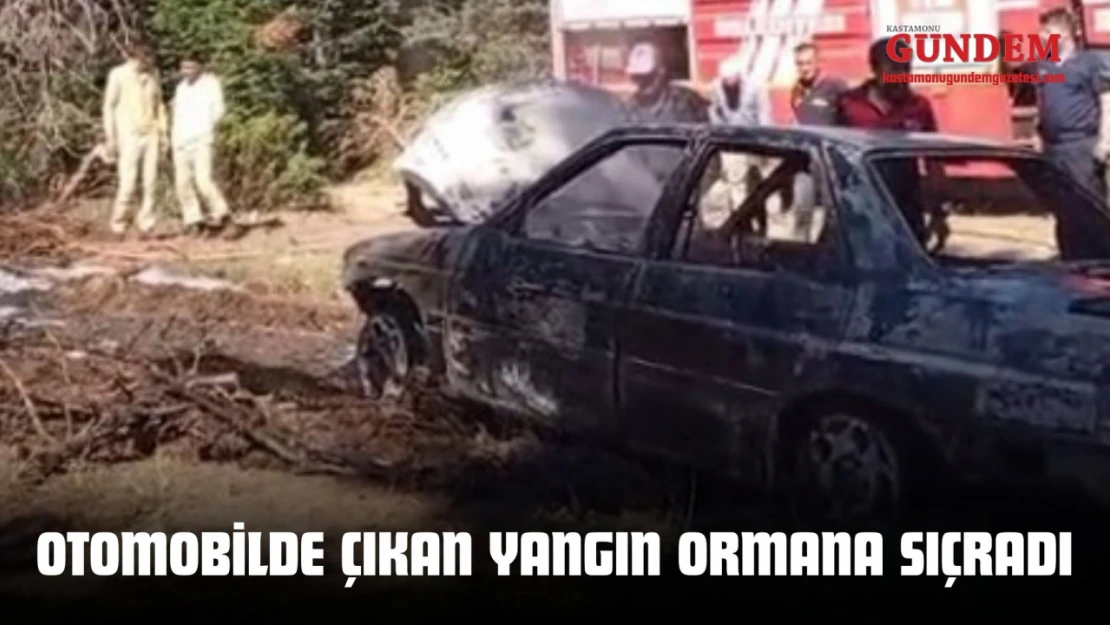 Kastamonu'da Otomobilde Çıkan Yangın Ormana Sıçradı