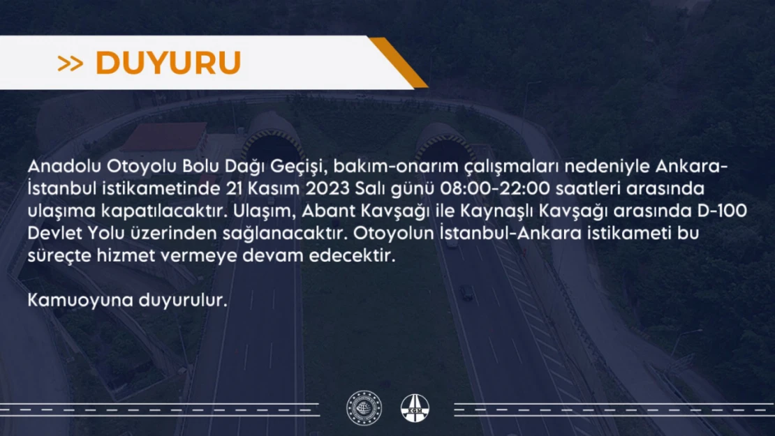 KGM Uyardı: Bolu Dağı Bugün Kapalı!