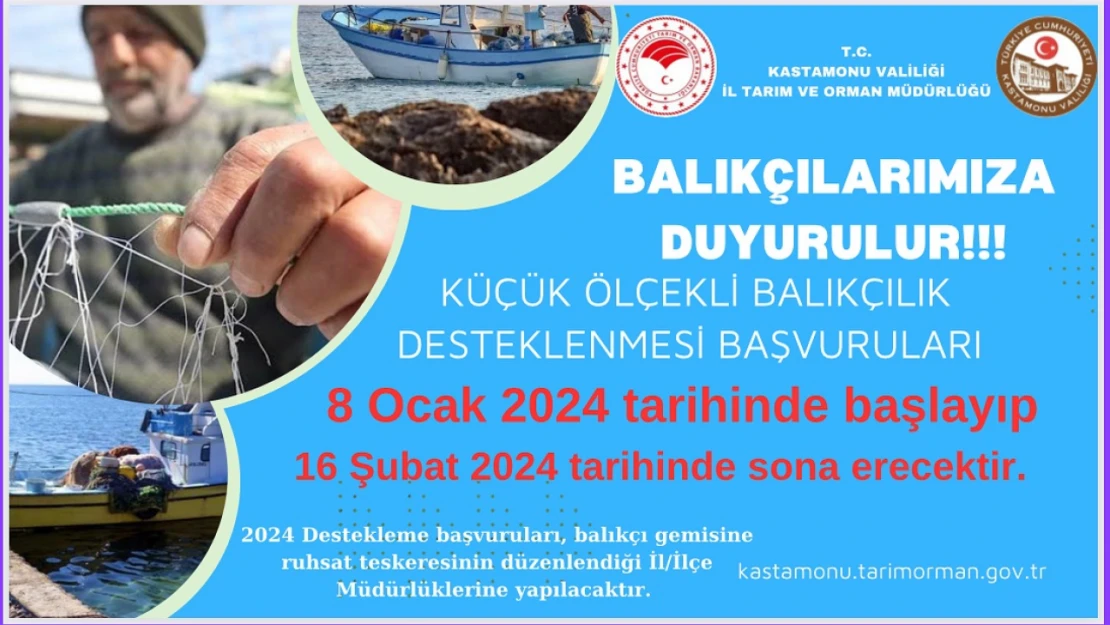 Küçük Ölçekli Balıkçılara Duyuru