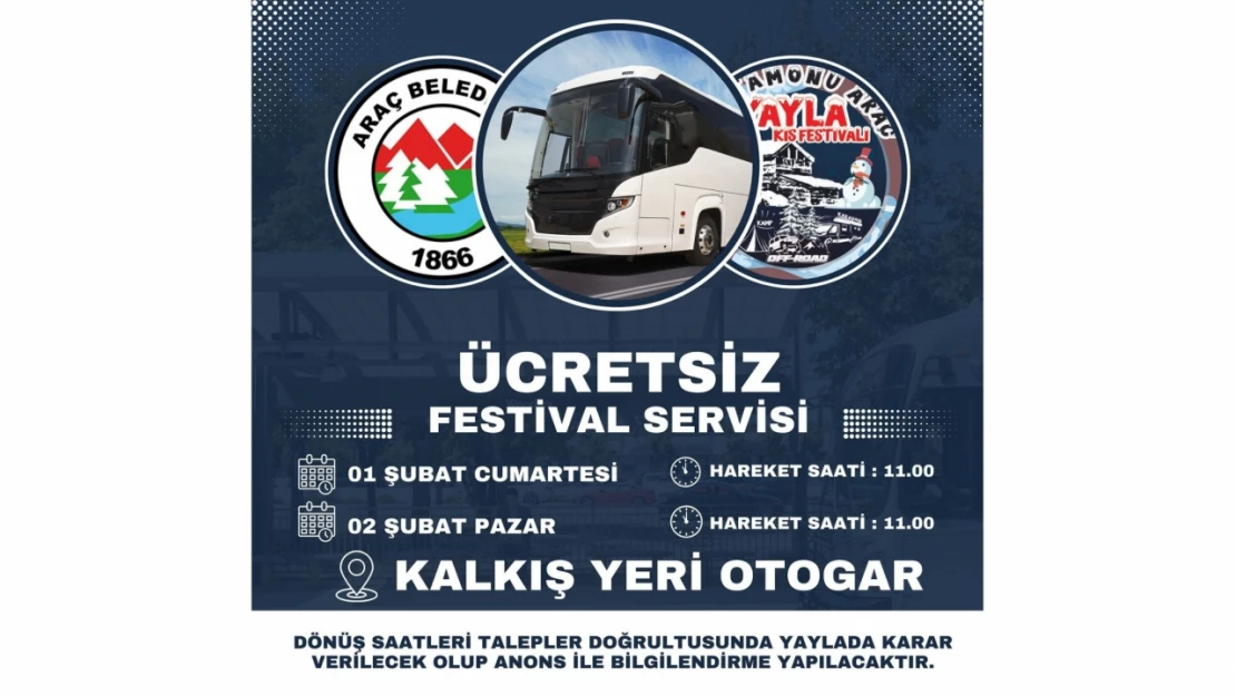 O Festival İçin Ücretsiz Servis Duyurusu