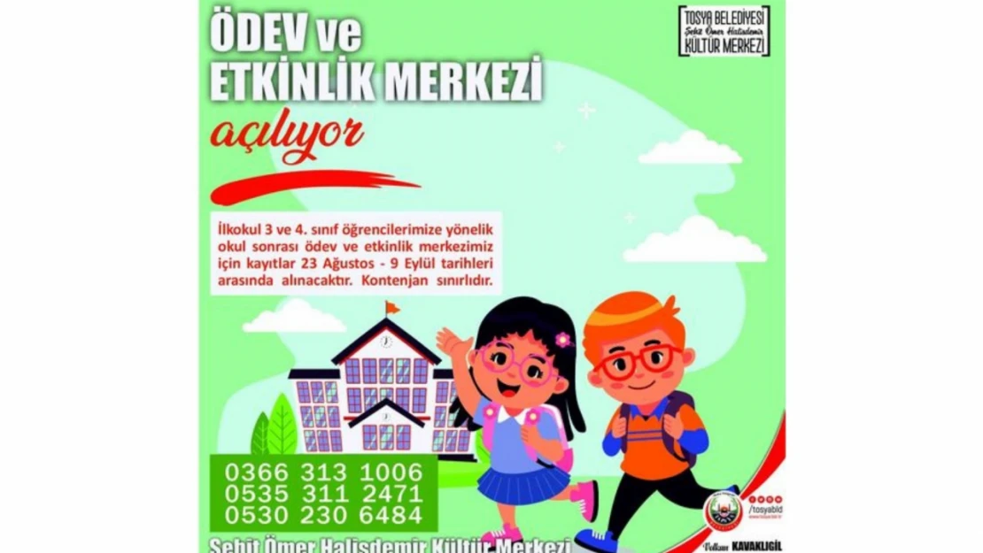 Ödev ve Etkinlik Merkezi açılıyor