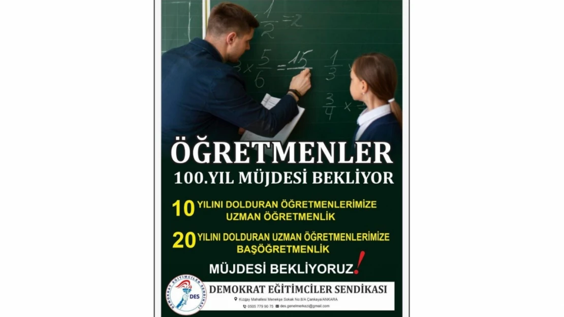 Öğretmenler 24 Kasım'da 100. Yıl Müjdesi Bekliyor