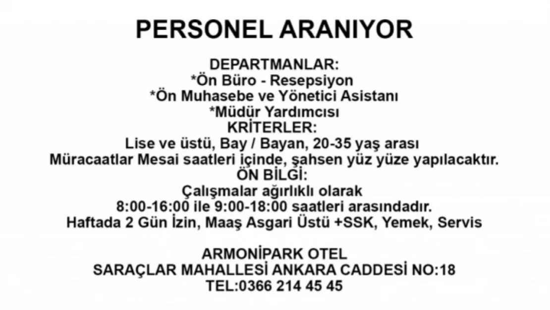 PERSONEL ARANIYOR