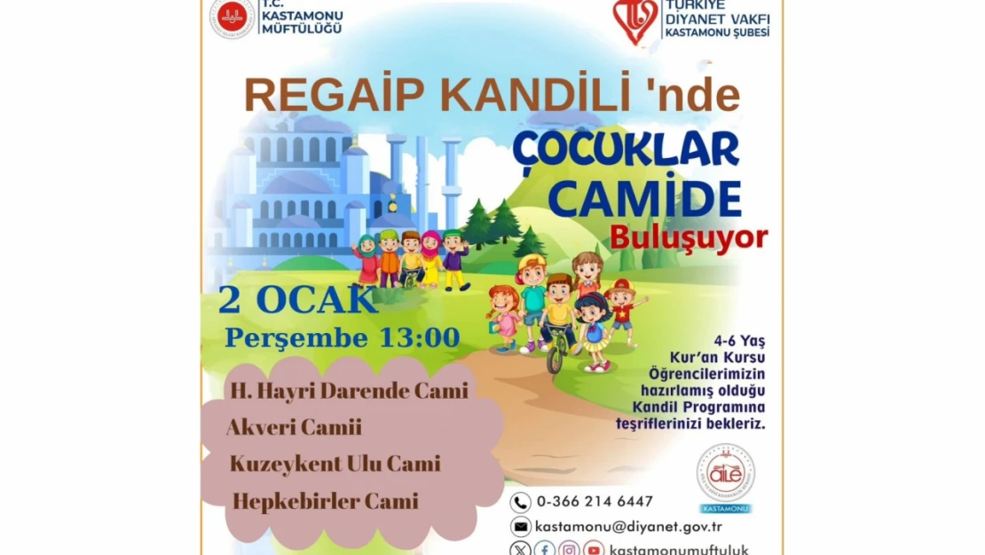 Regaip Kandili'nde Çocuklar Camide Buluşuyor