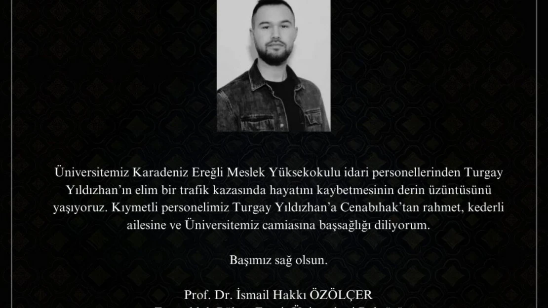 Rektör Özölçer'den Taziye Mesajı