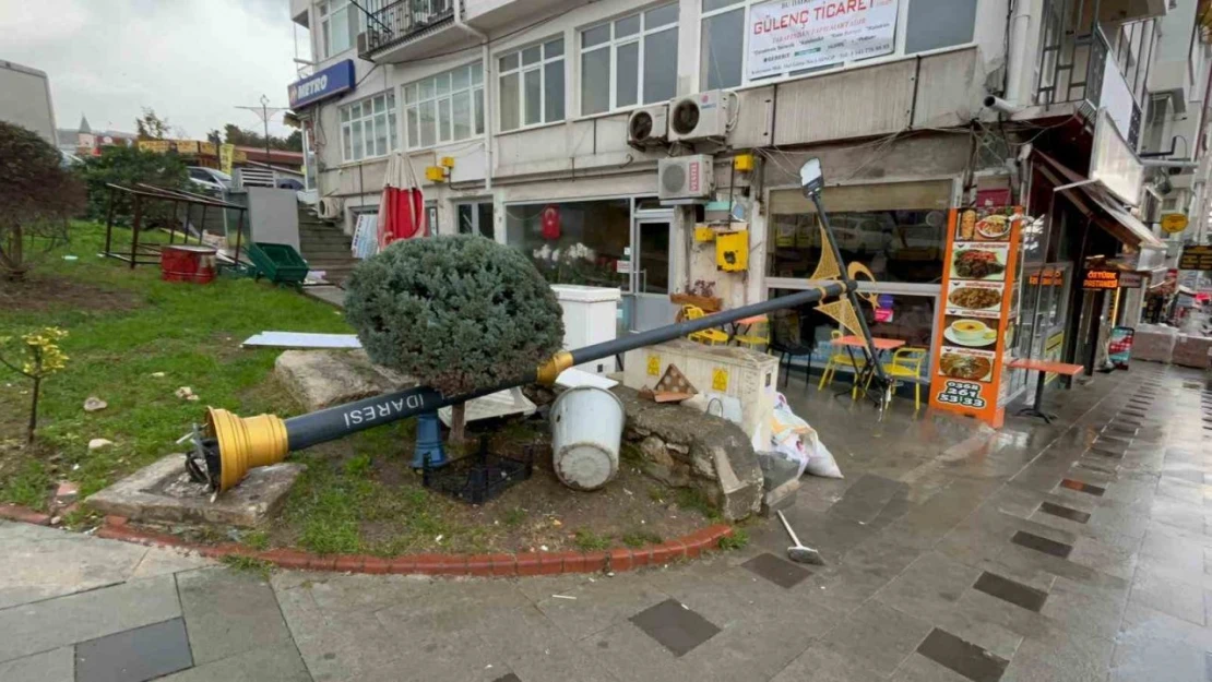 Fırtınada Tabelalar ve Ağaçlar Devrildi