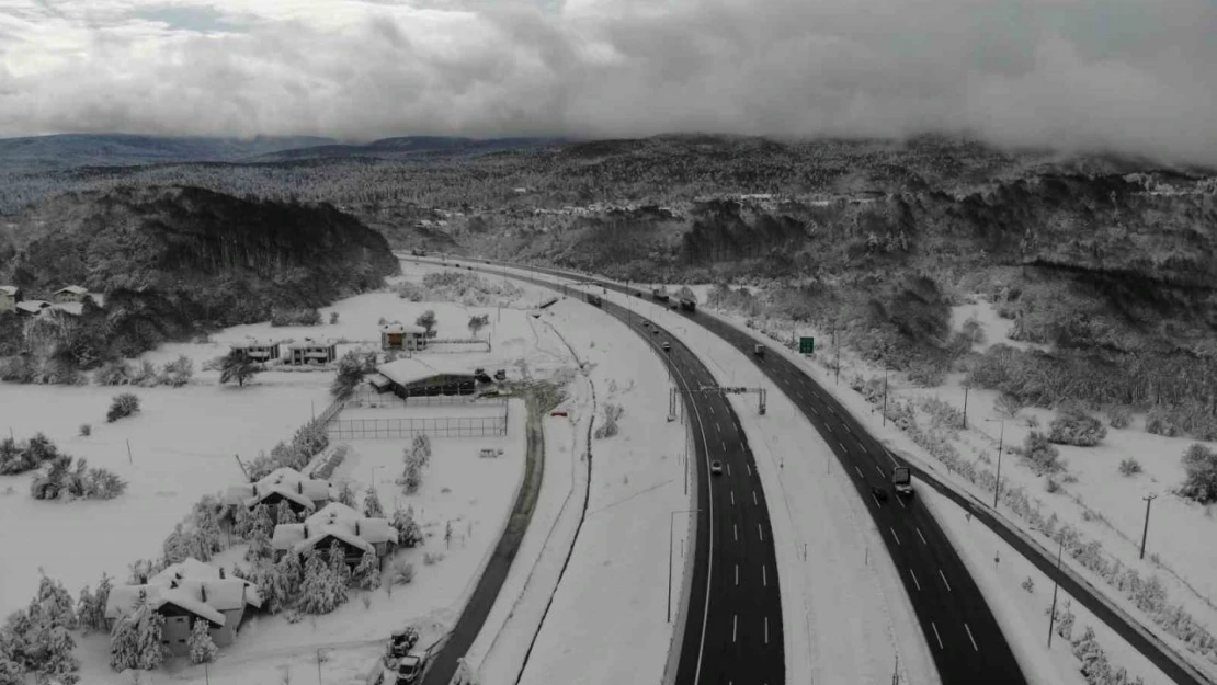 TEM'in Bolu Dağı Tüneli Geçişi Havadan Görüntülendi