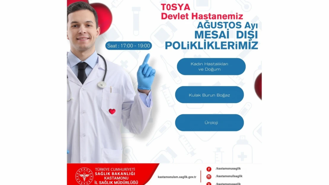 Tosya Hastanesi'nde Mesai Dışı Poliklinik Hizmette