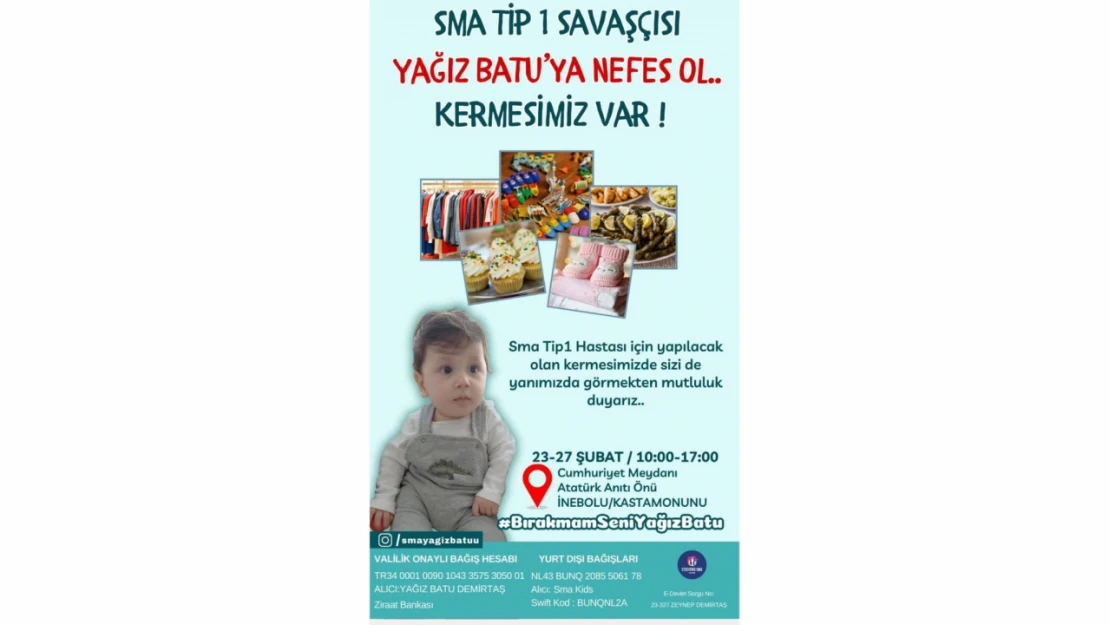 Yağız Batu İçin Kermes Düzenlenecek