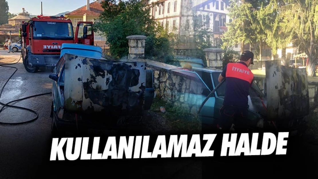 Yanan Otomobil Kullanılamaz Hale Geldi