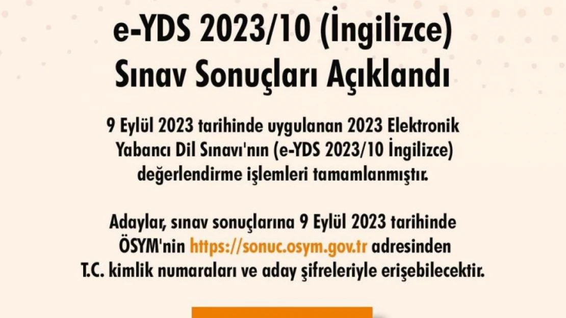 YDS sonuçları açıklandı