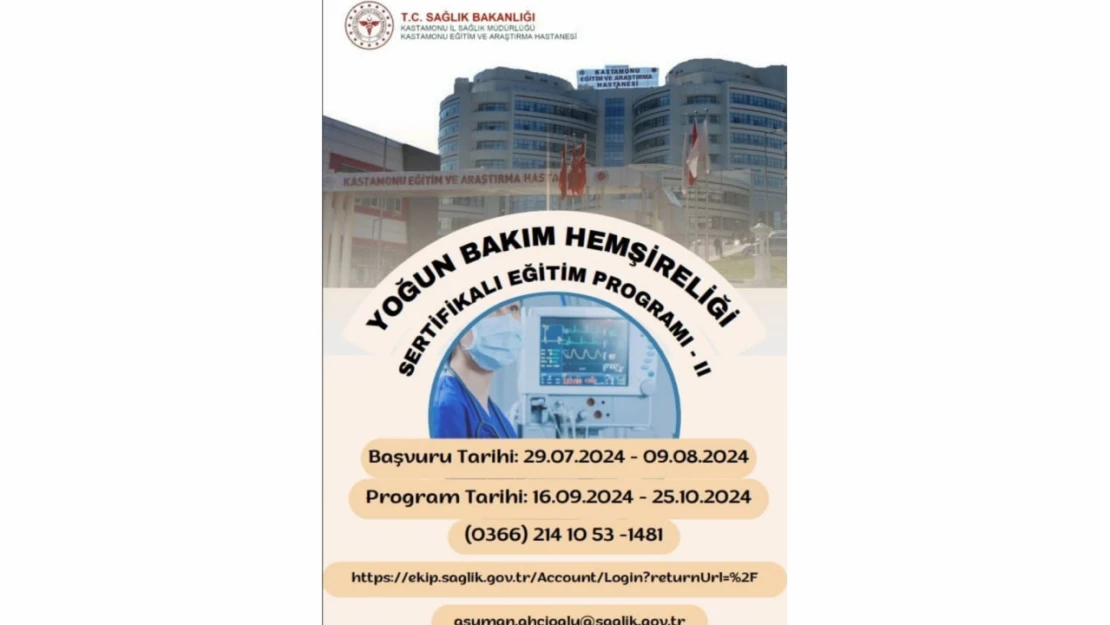 Yoğun Bakım Hemşireliği Eğitimi Düzenlenecek