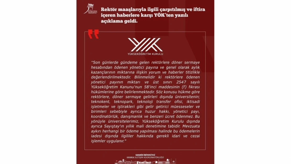 YÖK Ve Üniversiteden İddialara Yanıt