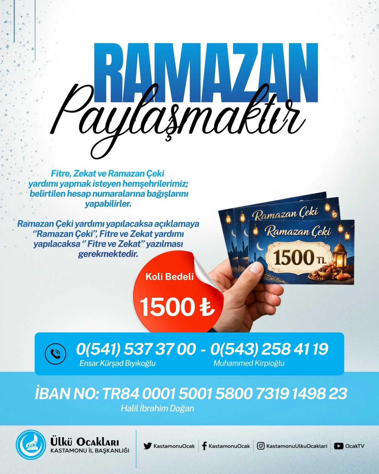 Fitre, Zekât Ve Ramazan Çeki Yardım Kampanyası Başladı