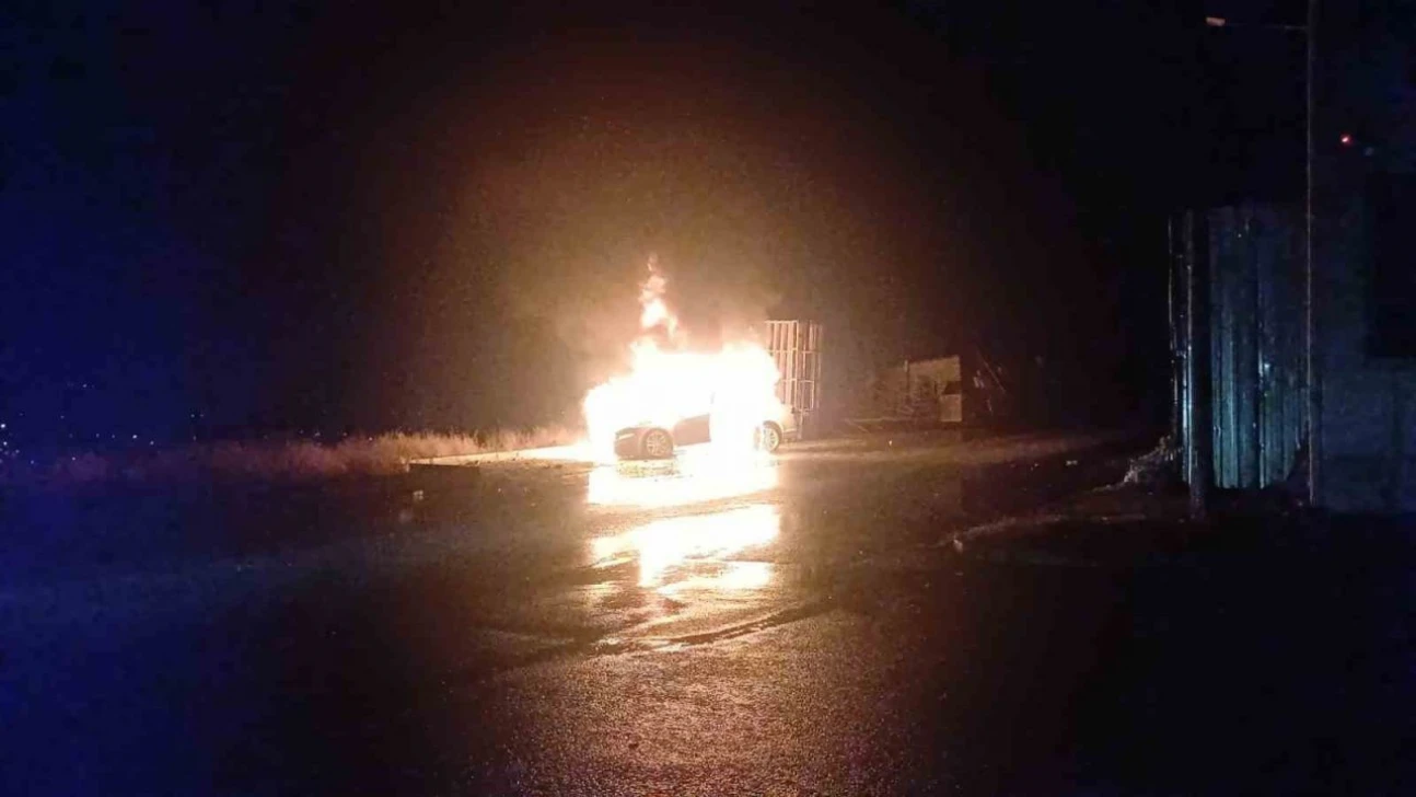 Park Halindeki Araç Alev Topuna Döndü