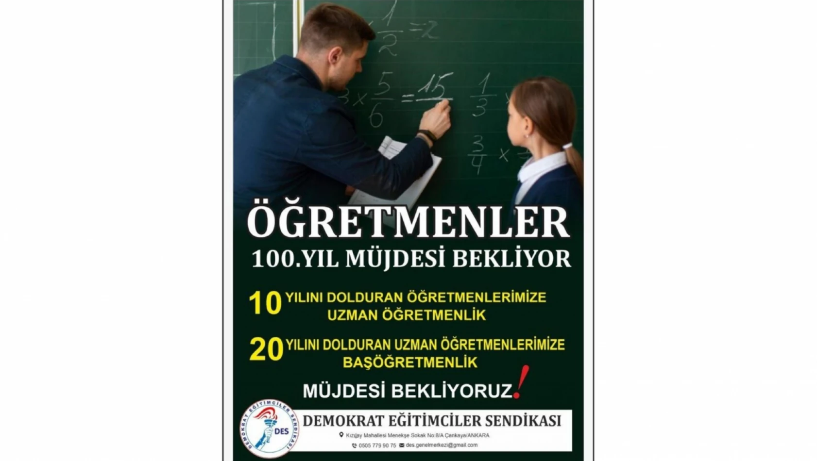 Öğretmenler 24 Kasım'da 100. Yıl Müjdesi Bekliyor