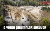 Çöken Yolda Çalışmalar Sürüyor