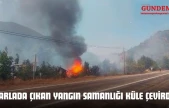 Tarlada Çıkan Yangın Samanlığı Küle Çevirdi