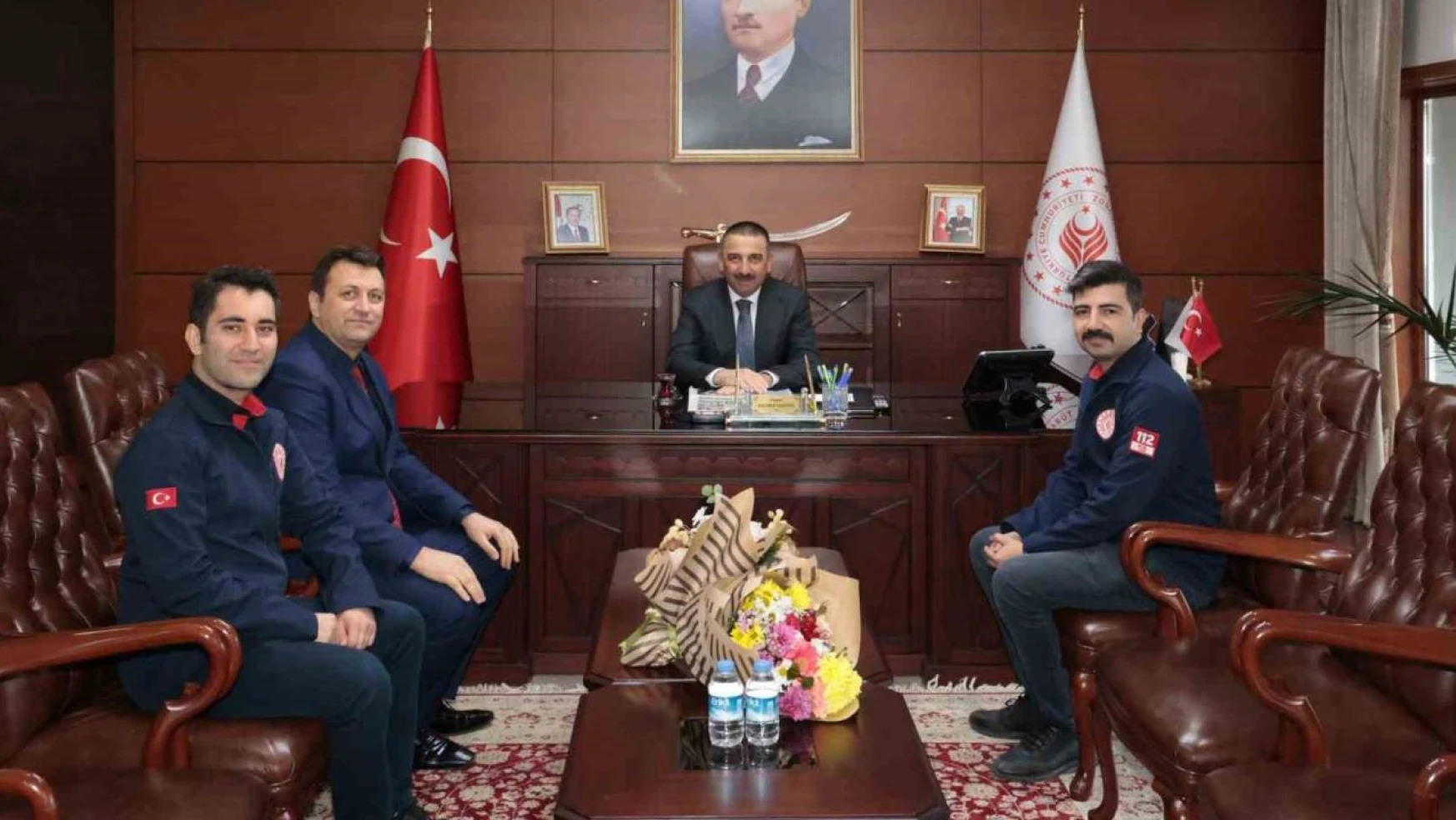 112 Acil Çağrı Merkezi Müdürü Cemal Kar, Vali Hacıbektaşoğlu'nu Ziyaret Etti