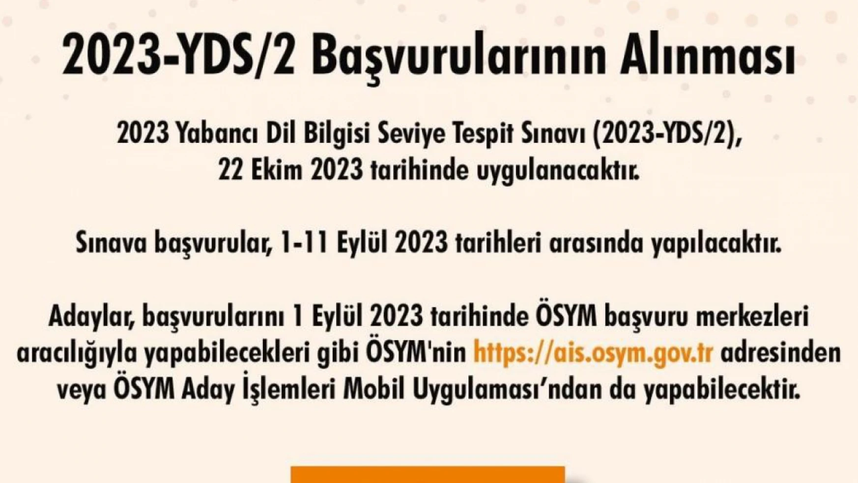 2023-YDS/2 başvuruları başladı