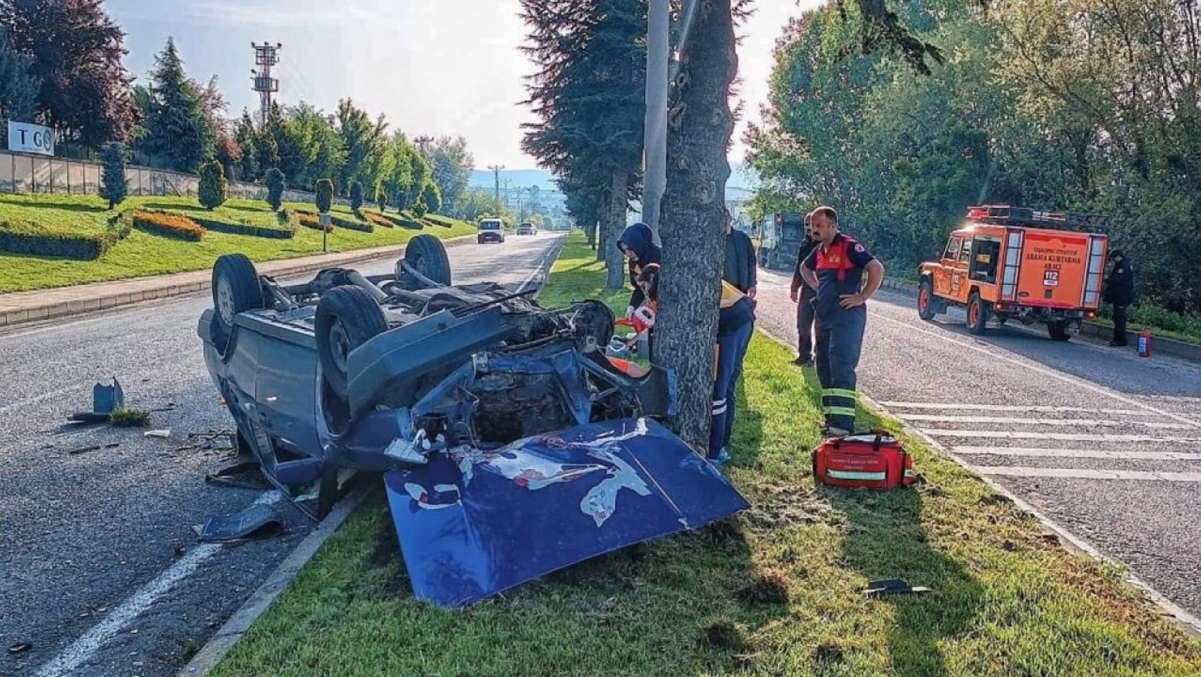 Kastamonu'da kaza: otomobil takla attı