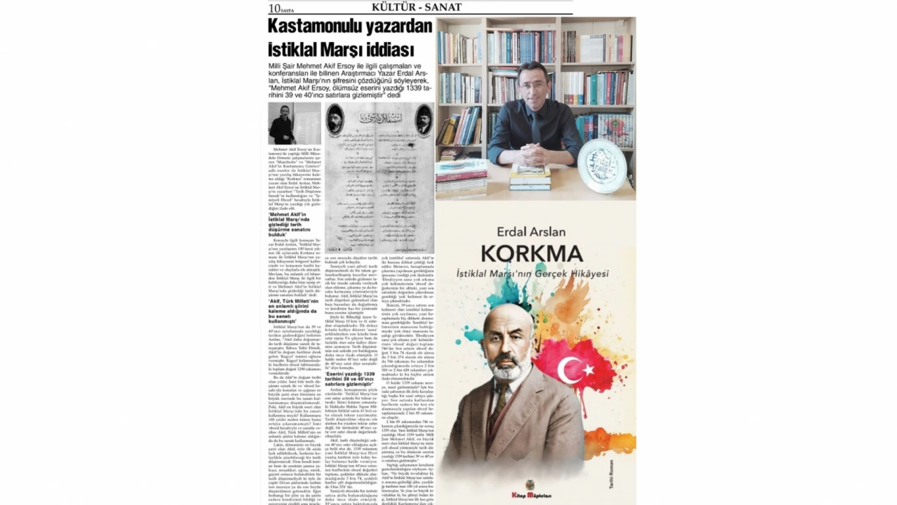 Yazar Erdal Arslan Ulusal Gazetede