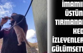 Ezan Okuyan İmamın Üzerine Tırmanan Kedi İzleyenleri Gülümsetti