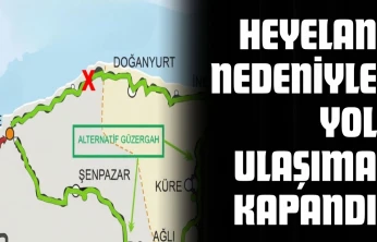 Heyelan Nedeniyle Yol Ulaşıma Kapandı